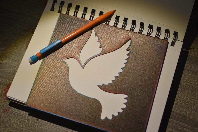 Dove Reusable Plastic Stencil | Custom Art & Craft Stencil | 3D Printed Drawing Template | Painting, Journaling, DIY Projects (Copy)