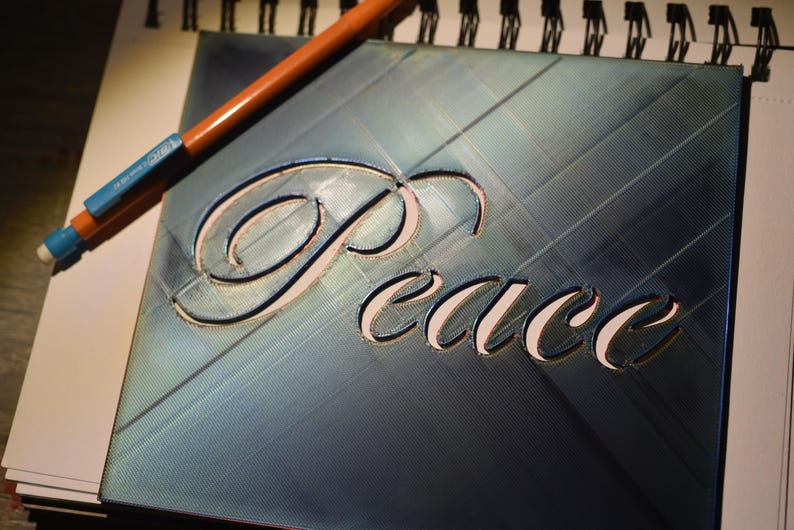Peace Reusable Plastic Stencil | Custom Art & Craft Stencil | 3D Printed Drawing Template | Painting, Journaling, DIY Projects