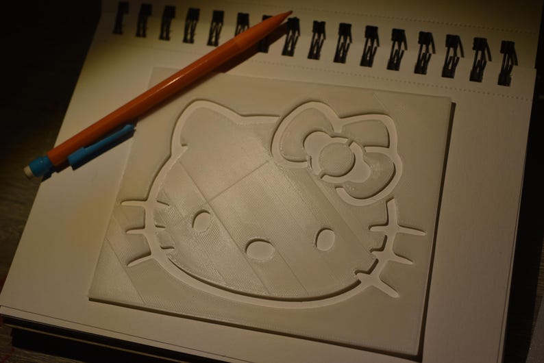 4 PACK Hello Kitty Reusable Plastic Stencil | Custom Art & Craft Stencil | 3D Printed Drawing Template | Painting, Journaling, DIY Projects