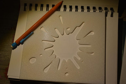 Abstract Splash Reusable Plastic Stencil | Custom Art & Craft Stencil | 3D Printed Drawing Template | Painting, Journaling, DIY Projects
