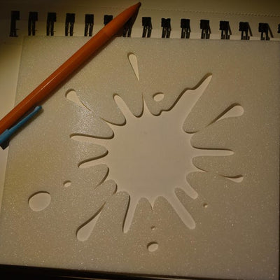 Abstract Splash Reusable Plastic Stencil | Custom Art & Craft Stencil | 3D Printed Drawing Template | Painting, Journaling, DIY Projects