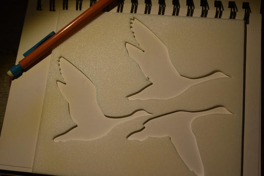Geese Reusable Plastic Stencil | Custom Art & Craft Stencil | 3D Printed Drawing Template | Painting, Journaling, DIY Projects