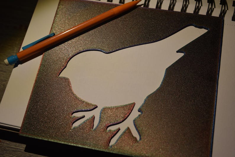 Bird Reusable Plastic Stencil | Custom Art & Craft Stencil | 3D Printed Drawing Template | Painting, Journaling, DIY Projects